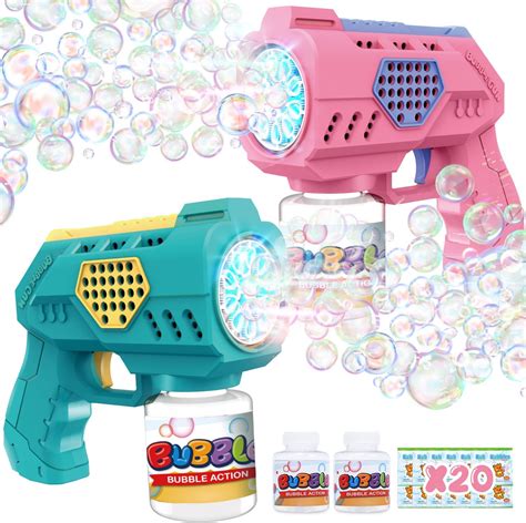 Eaglestone Bubble Guns For Toddlers Packs Led Light Automatic Bubble