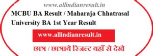 Mcbu Ba St Year Result Maharaja Chhatrasal University Ba St Year