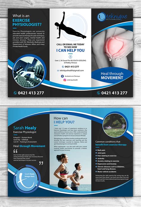 Exercise Physiologist Needs A Brochure 37 Flyer Designs For Teknique Health And Rehabilitation