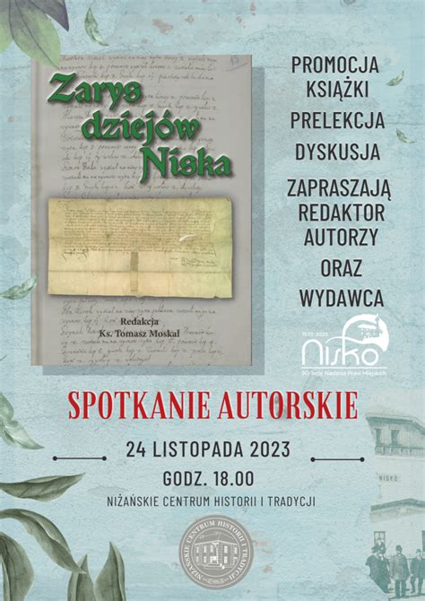 PROMOCJA KSIĄŻKI ZARYS DZIEJÓW NISKA Niżańskie Centrum Kultury Sokół