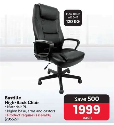 Bastille High Back Chair Offer At Makro