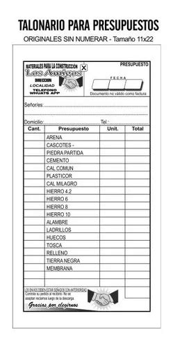 Talonarios Presupuesto Nota Pedido Comprobante X En Venta En