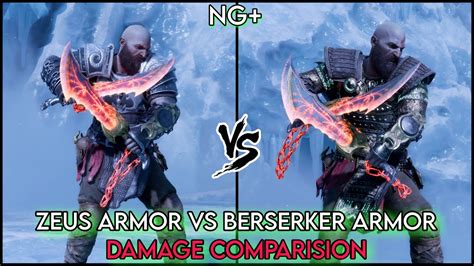 Zeus Armor Vs Berserker Armor Damage Comparison God Of War Ragnarok