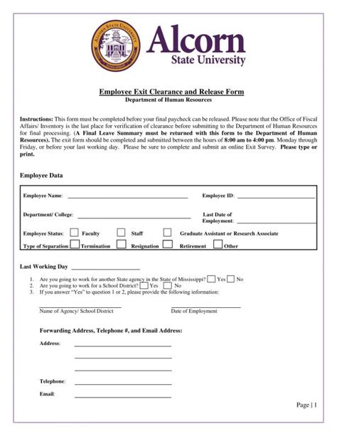 FREE 7 Employee Separation Clearance Forms In PDF Excel