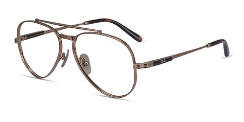 Ray Ban Rb8225v Aviator Aviator Rose Gold Tortoise Frame Eyeglasses Eyebuydirect