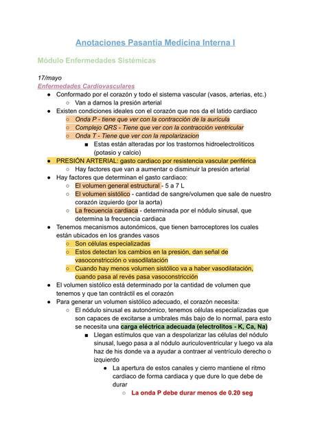 Anotaciones Módulo Enfermedades Sistémicas Josselin Munguia peña uDocz
