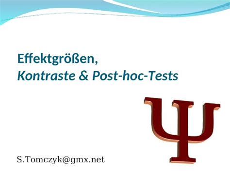 Ppt Effektgr En Kontraste Post Hoc Tests S Tomczyk Gmx Net