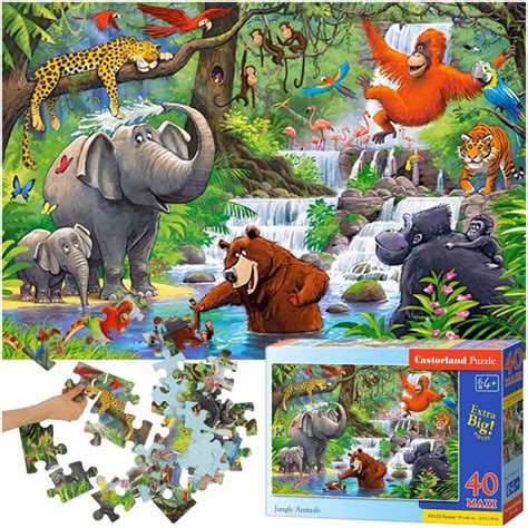 CASTORLAND Puzzle 40 układanka elementów Maxi Jungle Animals