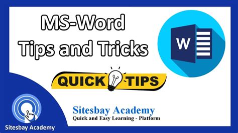 MS Word Tips And Tricks MS Word Tips MS Word Idea YouTube