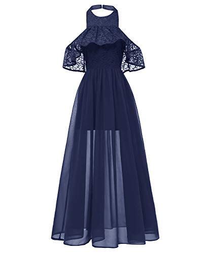 Laorchid Damen Chiffon Lang Kleider Vintage 50 s Abendkleid Ärmellos