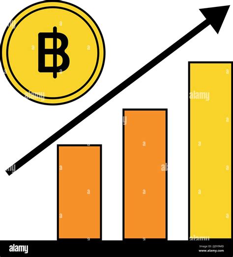 Bar Graph Icon Of Thai Baht Price Increase Editable Vector Stock