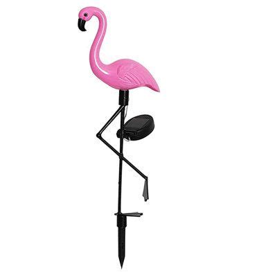 CELLPAK Solar Powered Pink Flamingo Ornament Garden Outdoor Light Lawn