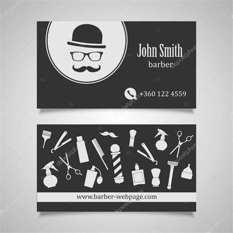 Hair salon barber shop Business Card design template — Stock Vector ...