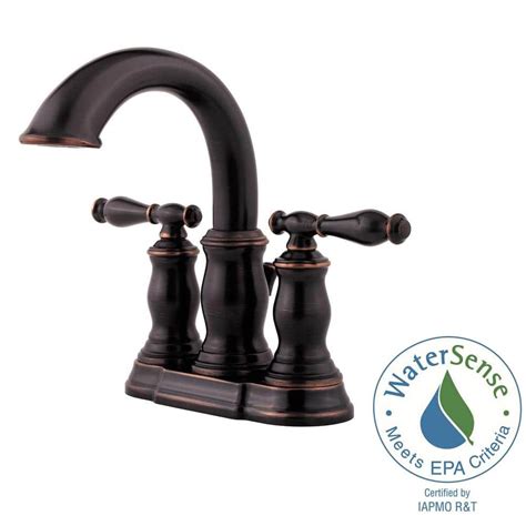 Pfister Hanover 4 In Centerset 2 Handle Bathroom Faucet In Tuscan Bronze Lf 043 Tmyy The Home