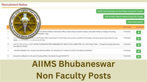 Aiims Bhubaneswar Recruitment Non Faculty Posts