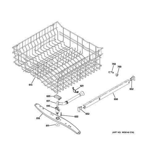 Assembly View For Upper Rack Assembly Gld5860p10ss