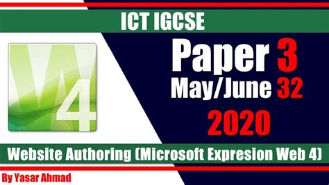 23 ICT IGCSE Paper 3 2020 Website Authoring June 32 Microsoft