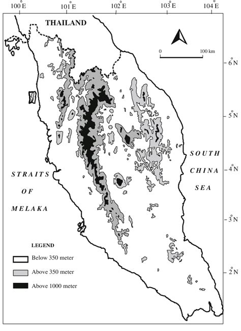 Physical Map Of Peninsular Malaysia Download Scientific Diagram