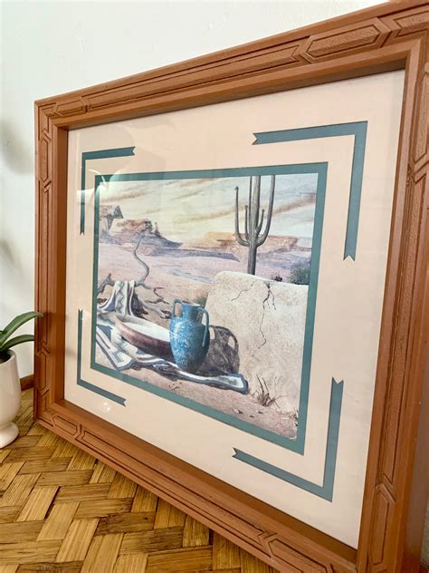 Vintage Framed Southwestern Art Boho Wall Decor Desert Art Etsy