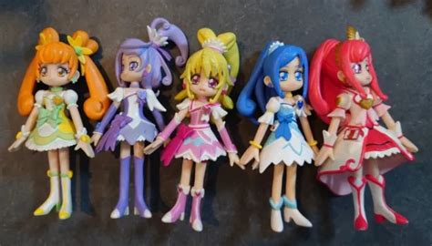 GLITTER FORCE DOKI Doki Precure Figure Doll Toy Set Pretty Cure USED