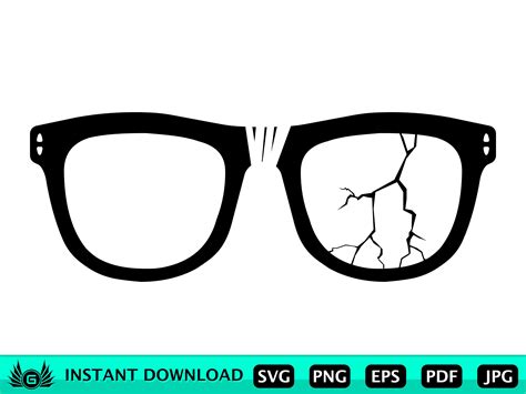 Broken Glasses SVG Nerd Glasses Frames Broken Eye Glasses - Etsy