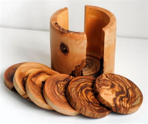 Olive Wood Coaster Set Olive Wood Wood Coasters Coasters