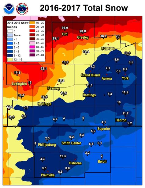 A Look Back At The 2016 17 Snowfall Season With Area Totals And Graphics