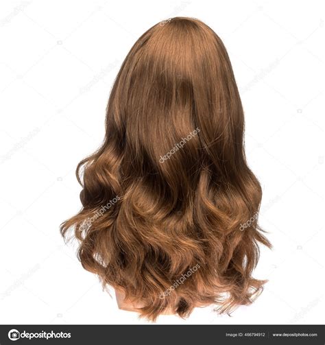 Human Hair Wig Mannequin Back View Brunette Wavy Hair Stock Photo By