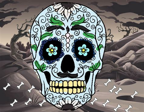 Dibujo De Calavera Mejicana Pintado Por En Dibujos Net El D A