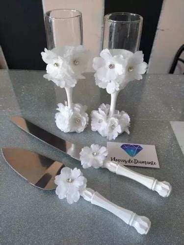 Copas Brindis Bodas Pala Y Cuchillo Quinceañera Boda Bautizo en venta