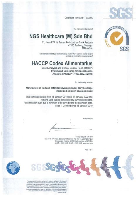 Haccp Certificate Ncs Science