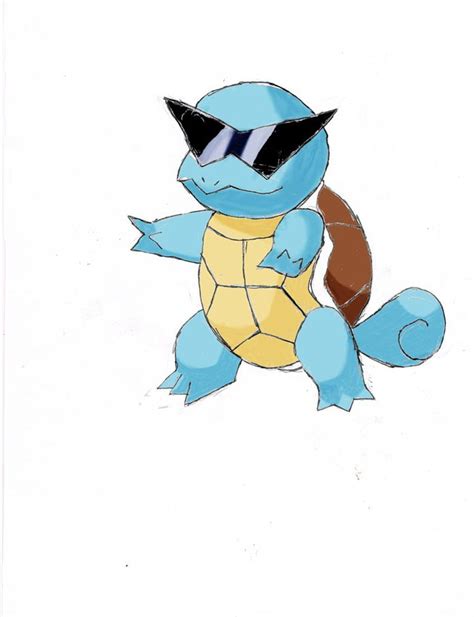 Pokemon Squirtle With Glasses Drawing