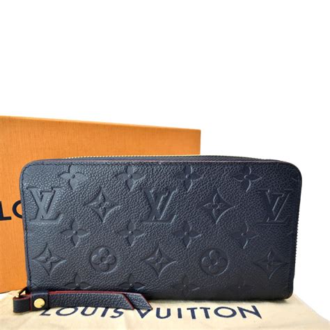 Louis Vuitton Monogram Empreinte Leather Zippy Wallet Navy Blue