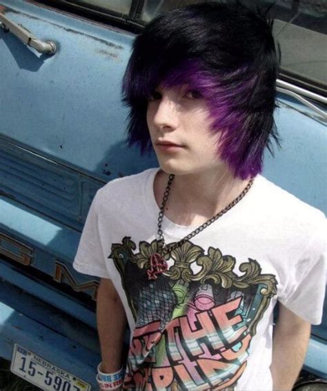 Black And Purple Emo Hairstyles For Guys Emo Scene Hair Emo