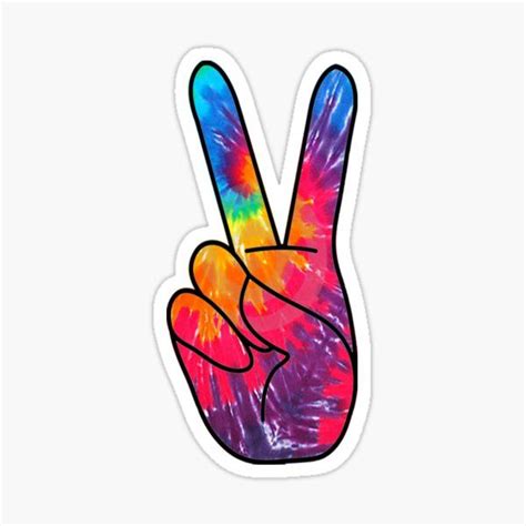 Hippie Merch Gifts For Sale Tie Dye Sticker Peace Sign Vinyl