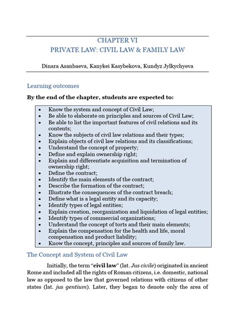 Civil Law From Basics of Law | PDF