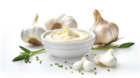 Premium Photo Ultra Hd Image Of Garlic Dip On White Background