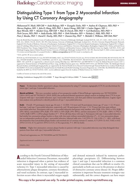 Pdf Distinguishing Type 1 From Type 2 Myocardial Infarction By Using