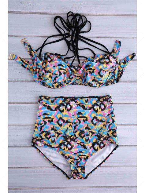 25 OFF 2021 High Waisted Plus Size Bikini Set In COLORMIX ZAFUL