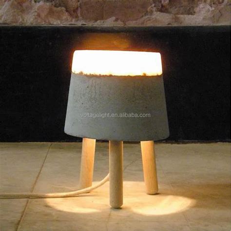 Industrial Concrete Table Lamp Modern Concrete With Wood Desk Lamp For Coffee Shop - Buy ...