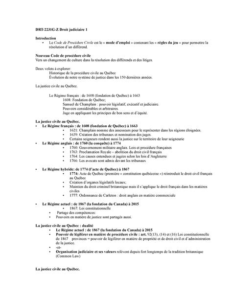 Notes Du Cours Judiciaire Priv Drt G Z Droit Judiciaire