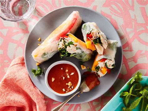 Chicken And Mango Rice Rolls With Satay Peanut Sauce Recipe