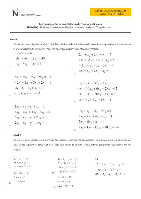 Docx Hoja De Trabajo N Sistemas De Ecuaciones Lineales Dokumen Tips