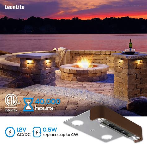 LEONLITE 8 Pack 4 Inch LED Hardscape Paver Lighting Retaining Wall