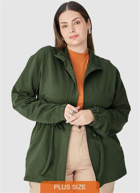 Jaqueta Feminina Parka Plus Verde Malwee Adulto