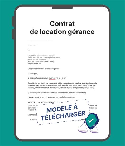 Contrat de location gérance modèle à télécharger 2023