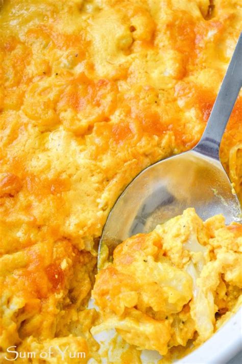 Cheesy Cauliflower Casserole Sum Of Yum