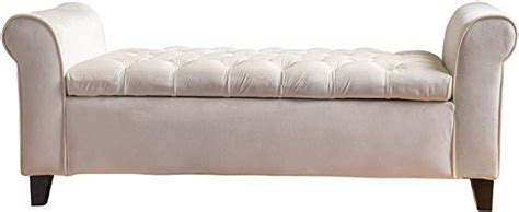 Christopher Knight Home Keiko Velvet Armed Storage Bench Ivory