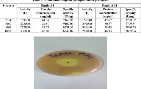 Table From Production Of Pectinase From Strains Of Aspergillus Niger