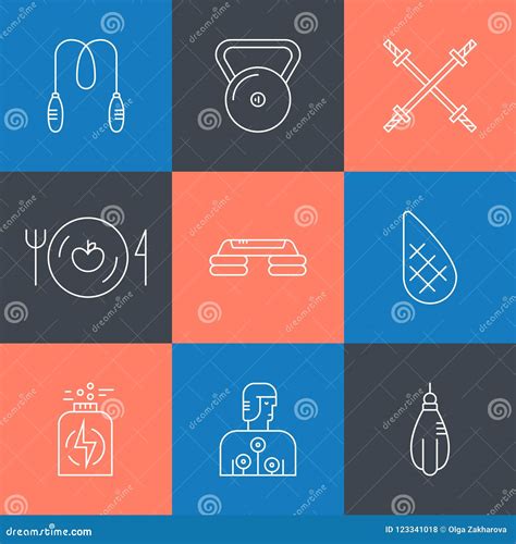 Fitness Icon Collection Stock Vector Illustration Of Element 123341018